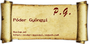 Póder Gyöngyi névjegykártya